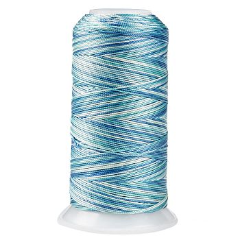 Segment Dyed Round Polyester Sewing Thread, for Hand & Machine Sewing, Tassel Embroidery, Sky Blue, 12-Ply, 0.8mm, about 300m/roll
