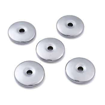 Terahertz Stone Pendants, Frosted, Flat Round/Disc, 35.5x7.5mm, Hole: 6.5mm