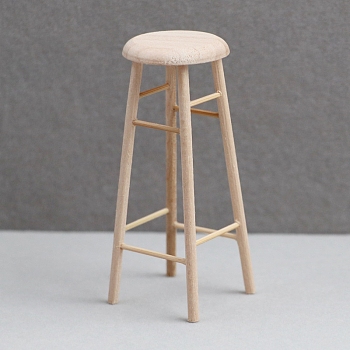 Doll's House Bar Stools, Mini Furniture Model Pieces, Blanched Almond, 77x32mm