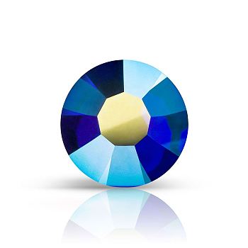 Preciosa&reg MAXIMA Crystal No Hotfix Flatback Stones, Czech Crystal, Dura Foiling, Round(438 11 615 Chaton Rose), 30240 200 Cobalt Blue AB, SS16(3.8~4mm)