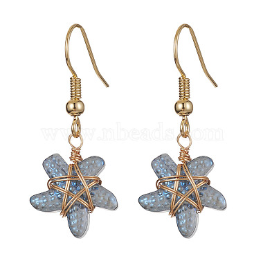 Lampwork Starfish Dangle Earrings(EJEW-JE05443)-3