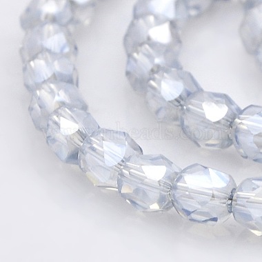 6mm Azure Drum Electroplate Glass Beads