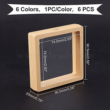 benecreat 6шт. 6 цветов пластиковый прозрачный 3d дисплей с плавающей рамкой(ODIS-BC0001-07)-2
