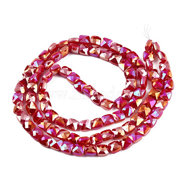 Electroplate Opaque Solid Color Glass Beads Strands(EGLA-N002-42-05)-2