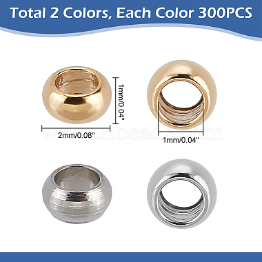 unicraftale 600pcs 2 couleurs 304 perles intercalaires en acier inoxydable(STAS-UN0039-13)-2