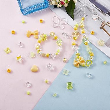 150 Pieces Random Rose Acrylic Beads Bear Pastel Spacer Beads Butterfly Loose Beads for Jewelry Keychain Phone Lanyard Making(JX543B)-6