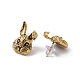 Alloy Rabbit Stud Earrings with 925 Sterling Silver Pins for Women(EJEW-I275-01AG)-2
