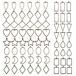 Rack Plating Alloy Open Back Bezel Pendants, For DIY UV Resin, Epoxy Resin, Pressed Flower Jewelry, Mixed Shapes, Antique Bronze, 72pcs/box(PALLOY-SZ0001-18AB)