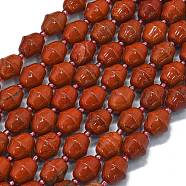 Natural Red Jasper Beads Strands, Bell, with Seed Beads, 11x10mm, Hole: 1.4mm, about 31pcs/strand, 15.35''(39cm)(G-K389-D23-01)