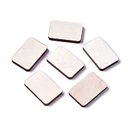 Unfinished Blank Poplar Wood Cabochons, Rectangle, Floral White, 30x20x3.5mm(WOOD-D021-02A)