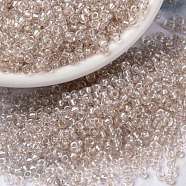 MIYUKI Round Rocailles Beads, Japanese Seed Beads, Fancy Lined Soft, (RR3641) Fancy Lined Soft Blush, 8/0, 3mm, Hole: 1mm, about 422~455pcs/bottle, 10g/bottle(SEED-JP0009-RR3641)