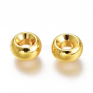 Brass Spacer Beads, Long-Lasting Plated, Disc, Golden, 5x2.6mm, Hole: 2mm(KK-H103-06B-G)