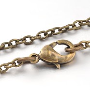 Iron Cable Chain Necklace Making, with Lobster Claw Clasps, Antique Bronze, 17.9 inch(NJEW-JN01385-02)