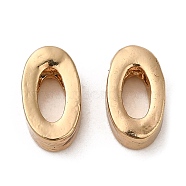 Golden Plated Alloy Beads, Initial Letter, Letter.O, 10x3mm, Hole: 1.8mm(PALLOY-CJC0001-64KCG-O)