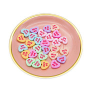 Opaque Resin Cabochons, Heart with Word Hug Me, Mixed Color, 19x18mm(HEAR-PW0002-046B)