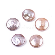 Natural Baroque Keshi Pearl Beads, Freshwater Pearl Beads, No Hole, Flat Round, Thistle, 12.5~13x12.5~13x5~6mm(PEAR-N020-L12)