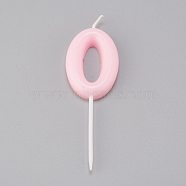 Paraffin Candles, Number Shaped Smokeless Candles, Decorations for Wedding, Birthday Party, Pink, Num.0, 0: 91.5x29x8.5mm(DIY-K028-D02-00)