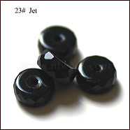 Imitation Austrian Crystal Beads, Grade AAA, Faceted, Flat Round, Black, 8x3.5mm, Hole: 0.9~1mm(SWAR-F078-4x8mm-23)