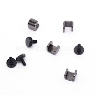 Carbon Steel Glass Clamp Tool Accessories, Gunmetal, 11~12x10.5~11.5x12mm, Hole: 3mm, 8pcs/set(FIND-WH0081-20)