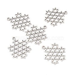 Tibetan Style Alloy Pendants, Star of David, Antique Silver, 39x30.5x1.5mm, Hole: 2.5mm(FIND-E027-02AS)