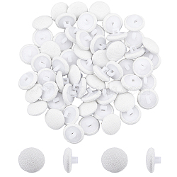 80Pcs 1-Hole Silk & Plastic Shank Buttons, Mushroom Shape, White, 12x7mm, Hole: 1.8x1.8mm(FIND-FH0008-90B)