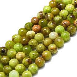 Natural Green Opal Beads Strands, Round, 8mm, Hole: 0.8mm, about 48~52pcs/strand, 15.35''~16.54''(39~42cm)(G-K245-A17-A04)