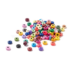 Alloy Enamel Beads, Heishi Beads, Disc/Flat Round, Mixed Color, 5x2~2.5mm, Hole: 1~1.5mm(FIND-K008-01)