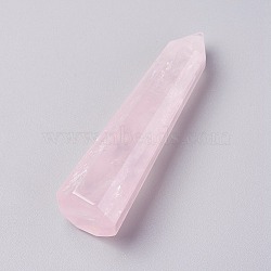 Natural Rose Quartz Pointed Beads, Healing Stones, Reiki Energy Balancing Meditation Therapy Wand, No Hole/Undrilled, Bullet, 59~61x16~17mm(X-G-I220-09)