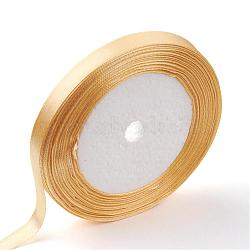 Single Face Satin Ribbon, Polyester Ribbon, Sandy Brown, 1/4 inch(6mm), about 25yards/roll(22.86m/roll), 10rolls/group, 250yards/group(228.6m/group)(RC6mmY-073)