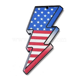 Double-side Printed Opaque Acrylic Pendants, Lightning Bolt, Blue, 52.5x29x2.5mm, Hole: 1.6mm(FIND-D283-09D)