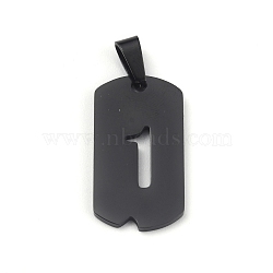 Ion Plating(IP) 304 Stainless Steel Pendants, Manual Polishing, Rectangle with Number, Golden, Num.1, 27.5x14.5x1.5mm, Hole: 3.5mm(STAS-O127-E01)