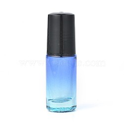 5ml Glass Gradient Color Empty Roller Ball Bottles, with PP Plastic Screw Lids, for Essential Oil, Perfume, Colorful, 63x20mm, bottle(without cap): 59.5x20mm, capacity: 5ml(MRMJ-WH0034-C05-5ml)