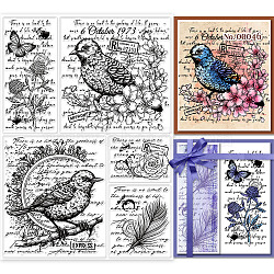 PVC Stamps, for DIY Scrapbooking, Photo Album Decorative, Cards Making, Stamp Sheets, Film Frame, Bird Pattern, 21x14.8x0.3cm(DIY-WH0371-0042)