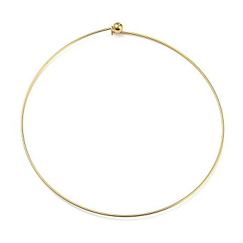 Vacuum Plating 202 Stainless Steel Wire Choker Necklace, Rigid Necklace for Women, Golden, Inner Diameter: 5.55 inch(14.1cm)