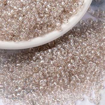 MIYUKI Round Rocailles Beads, Japanese Seed Beads, Fancy Lined Soft, (RR3641) Fancy Lined Soft Blush, 8/0, 3mm, Hole: 1mm, about 422~455pcs/bottle, 10g/bottle