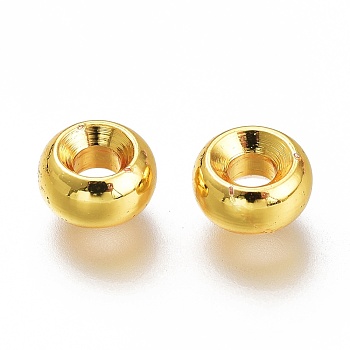 Brass Spacer Beads, Long-Lasting Plated, Disc, Golden, 5x2.6mm, Hole: 2mm