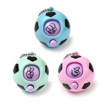 Plastic Rock Paper Scissors Random Toy, Mini Toy Iron Ball Chain, for Children Party, Football, Mixed Color, 6.85cm