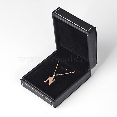 Black Square Imitation Leather Necklace Box