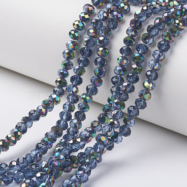 Dodger Blue Rondelle Glass Beads