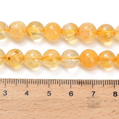 Natural Citrine Beads Strands(G-F820-K04-8mm)-5