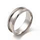 201 Stainless Steel Grooved Finger Ring Settings(STAS-P323-09P)-1