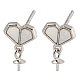 Rhodium Plated 925 Sterling Silver Stud Earrings Finding(STER-B005-03P)-1