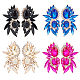 4 Pairs 4 Colors Rhinestone Mask Shape Stud Earrings(EJEW-AN0002-59)-1