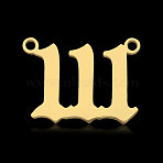 Ion Plating(IP) 201 Stainless Steel Pendants, Number, Real 18K Gold Plated, Num.1, 12~14x18~26x1mm, Hole: 1.4mm(STAS-N090-LA866-1LG)