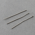Tarnish Resistant 304 Stainless Steel Flat Head Pins, Stainless Steel Color, 50x0.7mm, 21 Gauge, Head: 1.5mm(STAS-R046-50mm)
