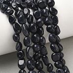 Synthetic Blue Goldstone Beads Strands, Tumbled Stone, Nuggets, 6~13x5~8x4~8mm, Hole: 0.7mm, about 17~22pcs/strand, 6.89~7.09 inch(17.5~18cm)(G-C286-A04)