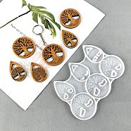 Tree of Life Pendant Silicone Molds, Resin Casting Molds, for UV Resin, Epoxy Resin Jewelry Making, Tree of Life Pattern, 104x155x6mm, Hole: 1.8mm, Inner Diameter: 32.5x49mm and 49mm(DIY-J009-09)