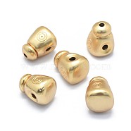 Brass 3 Hole Guru Beads, T-Drilled Beads, Golden, 17.5x13x13.5mm, Hole: 2.5~3mm(KK-F800-70G)