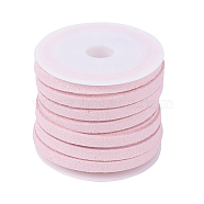 Faux Suede Cord, Faux Suede Lace, Pink, 5x1.5mm, about 5.46 yards(5m)/roll(X-LW-R003-5mm-1038)