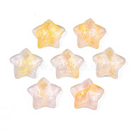 Transparent Resin Cabochons, with Water Ripple, Star, Gold, 21~21.5x22~22.5x9mm(CRES-N031-001A)